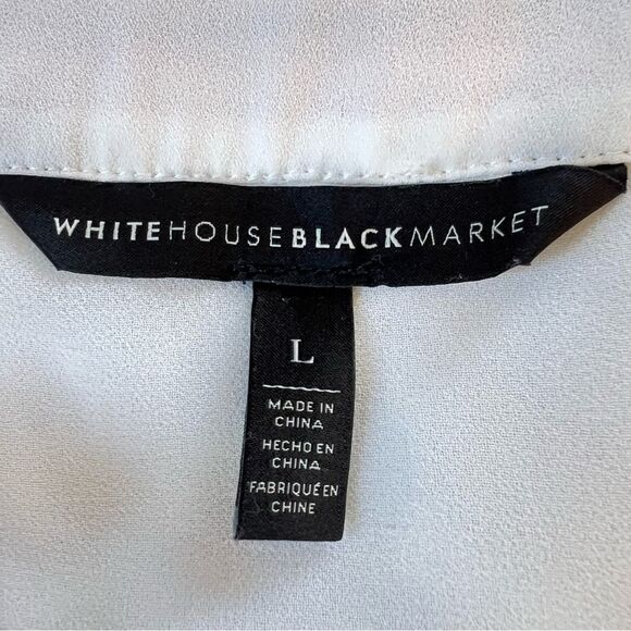 WHBM Boho White Sleeveless Top Blouse Embroidered Tassal Neckline - Picture 5 of 11